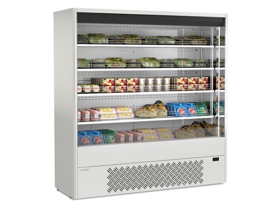 Espositore Murales bianco 19W per salumi e latticini.